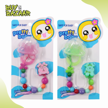 Pretty Baby Silicone Pacifier with Chain & Clip – BPA-Free