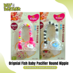 Fish Silicone Pacifier With Chain for Babies 2–6 Months