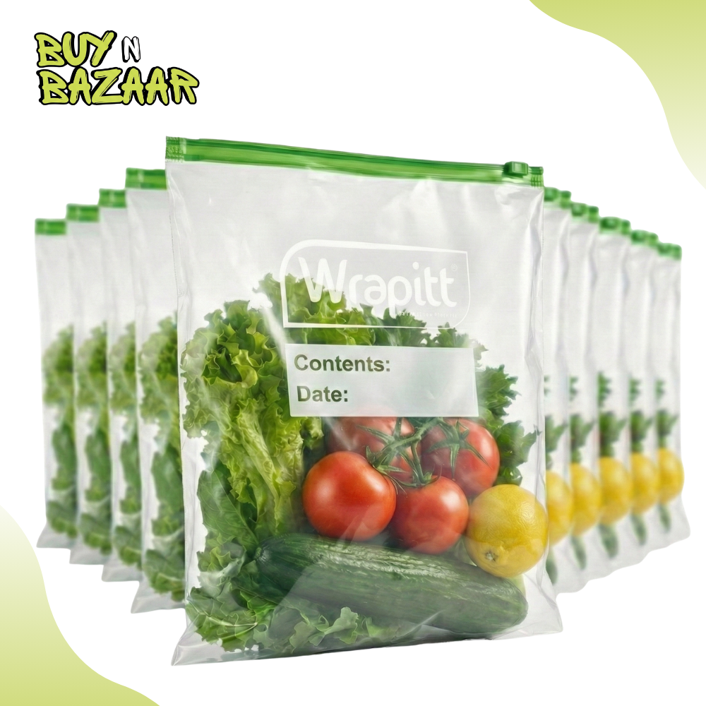 5 Zipper Bags for Food Storage Reusable Airtight - Image 1