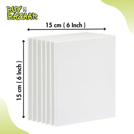 Square Canvas Boards Pack of 5 – Primed Cotton Canvas