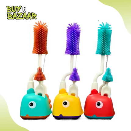 Silicone Feeder & Nipple Cleaning Brush – 3 in 1